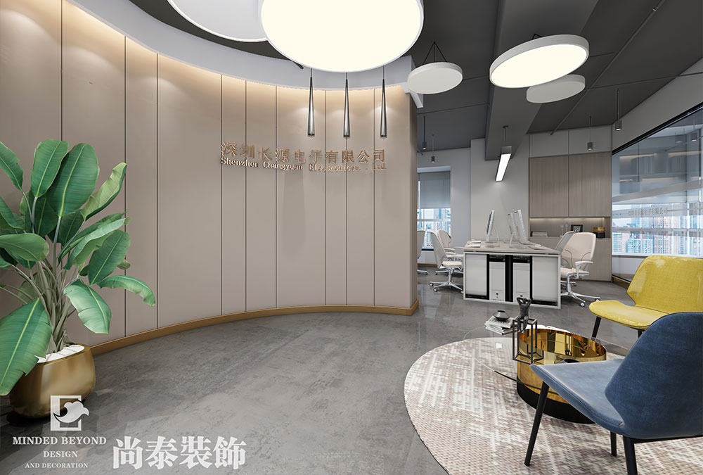 深圳寶安萬駿匯100㎡外貿電子公司辦公室裝修效果圖